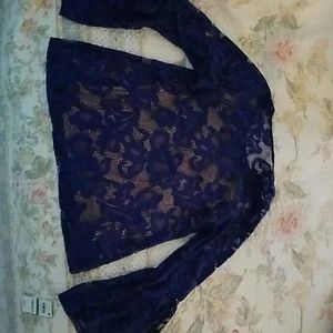 NWT INC Macys bell sleeve lace top sz L